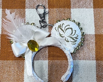 Tiana Inspired Mickey Ears Key Chain, Disney Key Chain, Minnie Key Chain, Mickey Key Chain, Princess and the Frog Inspired Key Chain