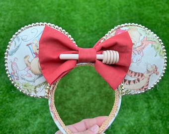 Una giornata piuttosto ventosa: orecchie di Topolino ispirate a Winnie the Pooh, orecchie di Topolino ispirate a un giorno al parco, orecchie di Minnie e Pooh, orecchie Disney, orecchie di Topolino