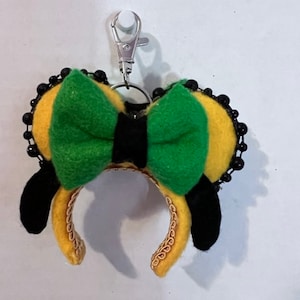 Pluto Inspired Mickey Ears Key Chain, Disney Key Chain, Minnie Key Chain, Mickey Key Chain