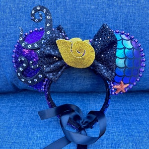 Ursula and Ariel Mash-Up Inspired Mickey Ears, Ariel Mickey Ears, Ursula Mickey Ears, Disney Ears, Mouse Ears, Little Mermaid Ears