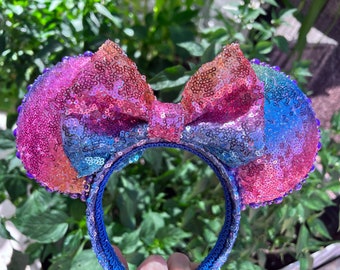 Regenbogen Pailletten Micky Ohren, Micky Ohren, Minnie Ohren, Disney Ohren, Maus Ohren