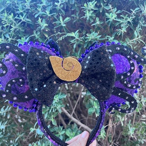 Ursula Inspired Mickey Ears, Mickey Ears, Minnie Ears, Disney Ears, Mouse Ears, Little Mermaid Ears