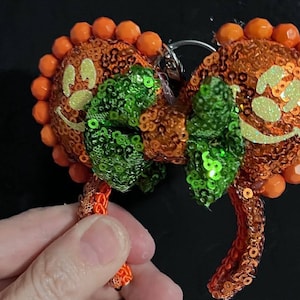 Mickey Halloween Pumpkin Inspired Key Chain, Disney Key Chain, Minnie Key Chain, Mickey Key Chain