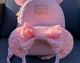 Pink Sequined Mickey Ears, Disney Ears, Mickey Ears, Minnie Ears, Disney Ears, Mouse Ears