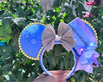 Mrs. Banks Suffragette Inspired Mickey Ears, Mickey Ears, Minnie Ears, Disney Ears, Mouse Ears