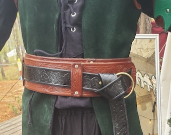 David - Wide Belt only, Woodgrain Embossed, Custom for Christopher