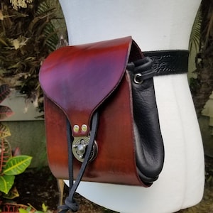 Large Custom Leather Adventure Belt Pouch: Renaissance Faire, LARP Costume