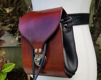 Large Custom Leather Adventure Belt Pouch: Renaissance Faire, LARP Costume