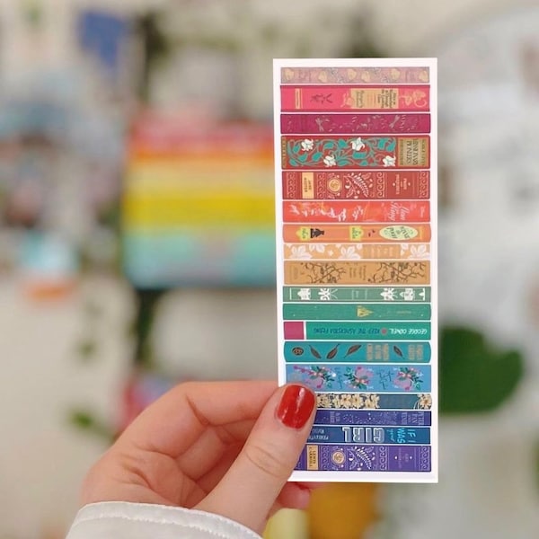 Book Spine Bookmark | Rainbow Bookmark | Bestie Gift | Gifts for Book Lovers Women | Bookworm Gift | Pretty Bookmark