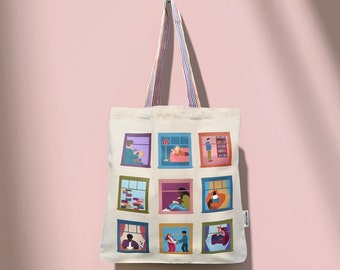 Borsa tote libresca / Borsa per libri carina / Regalo per gli amanti dei libri / Regalo per topi di biblioteca / Borsa da lettura / Regalo per mamma madre