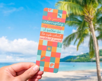 Beach Reads Bookmark | Holiday Bookmark | Cute Bookmark | Colourful Bookmark | Bookmark for Her
