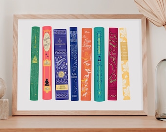 Classic Children’s Book Spines | Nursery Wall Art | Nursery Book Print | Baby Shower Gift | Children’s Book Illustration | Nursery Decor