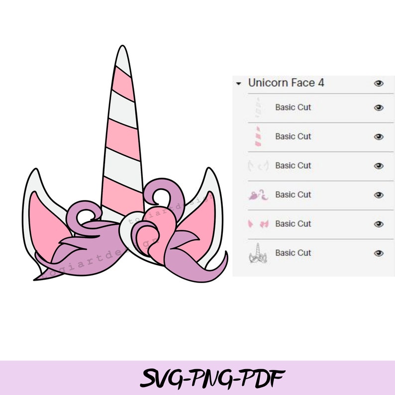 Kawaii Unicorn Face Svg Files for Cricut Unicorn Face Svg - Etsy