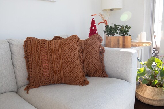 Buy Macrame Cushion Cover Macrame Pillow Cover Camel Bohemian