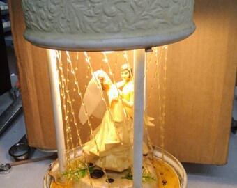 Vintage Lucky Elephant Palm Tree Oil Rain Lamp Light Cheyene