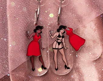 Mini-Pinup Girl Earrings