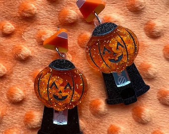 Jack-O-Lantern Gumball Machine Earrings