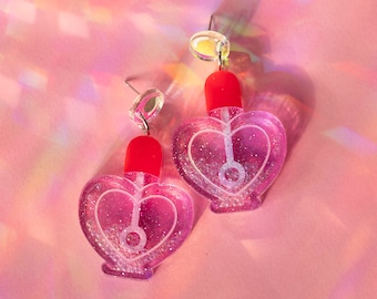 Heart Bubble Blower Earrings