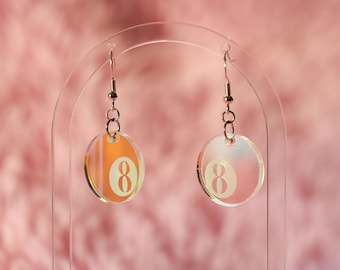 Iridescent 8-Ball Earrings