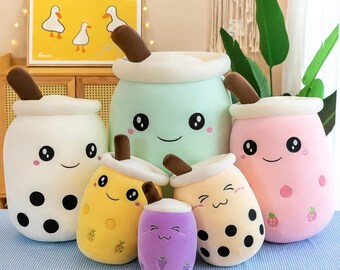 HYL World Creative Boba Plush Toy Stuffed Bubble Tea Bottle Hugging Pillow Decoration for Sofa Bed Kids Birthday Gift-White HYL World Creative Boba Plush Toy Stuffed Bubble Tea Bottle Hugging Pillow Decoration for Sofa Bed Kids Birthday Gift-White
