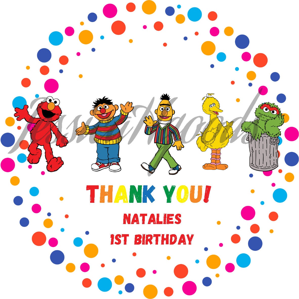 Sesame Street Birthday Stickers Personalized Sesame Street - Etsy