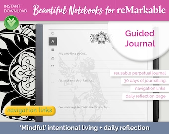 reMarkable Template | Guided Journal mit Abendreflexion | bebildertes PDF
