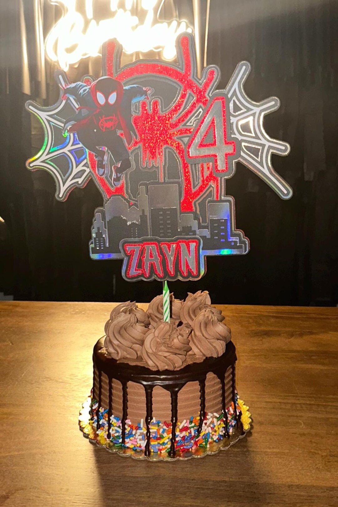 Miles Morales Cake Topper, Miles Morales Spiderman Cake Topper, Miles