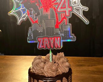 Adorno personalizado para pastel de Miles Morales: Decoración de cumpleaños de Spiderman