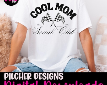 Distressed Bundle PNG | Cool Mom Retro Sublimation | Mom Shirt Design | Trendy PNG File | Checkered Print PNG | Checkered Print Sublimation