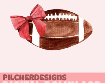 Coquette Football PNG| Cute Football Season Downloads| Digital Downloads| Coquette Designs| PNG Bundle Files