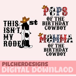 First Birthday PNG BUNDLE Files| Birthday Sublimation Downloads| Rodeo PNG| Cowboy Designs| Ready to Print| Instant Downloads