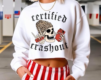 Diseño retro desgastado certificado Crashout PNG / Esqueleto PNG / Sublimación Crashout PNG / Descargas de sublimación / Diseños de camisetas de moda