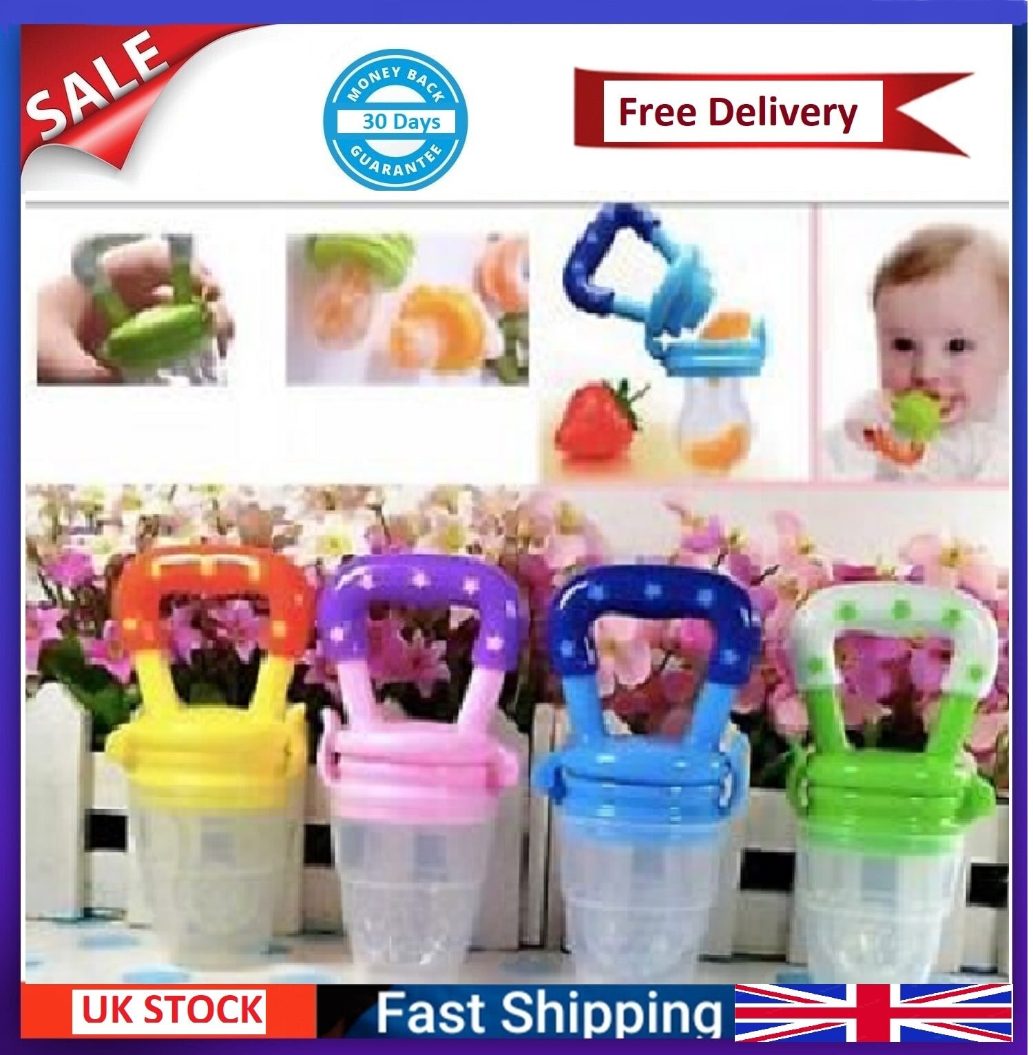 Bumblebee Baby Fruit Food Feeder PacifierTeether Toys Set