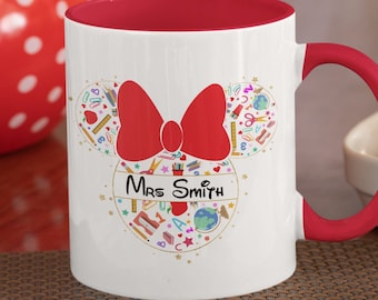 Personalized Teacher Mug, Disney Coffee Mug, Disney Classroom, Teacher Gift, Back to School, Disney Teacher Gift, Best Teacher, Cup, Kitchen