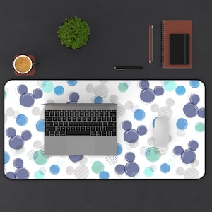 Disney Blue Polka Dots Desk Mat, Disney Office Decor, Disney Mouse Pad, Disney Stationery, Mickey Mouse Pad,Disney Home, Disney Computer Mat