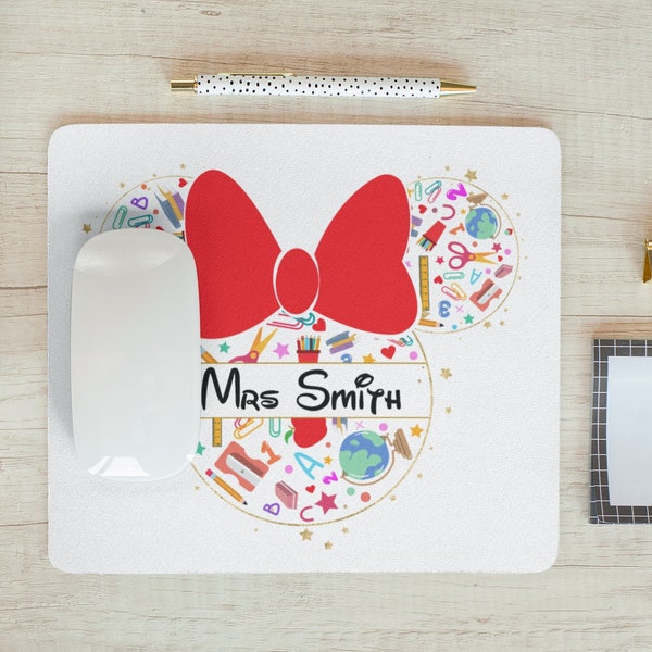 Personalized Teacher Mouse Pad, Disney Mouse Mat, Disney Classroom, Teacher Gift, Back to School, Disney Teacher Gift, Best Teacher, Office