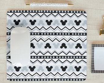 Aztec Print Disney Mouse Pad, Geometric Mouse Pad, Disney Office Decor, Disney Home, Disney Mouse Mat, Disney Gifts, Disney Mouse Pad, Black