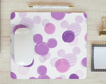 Purple Polka Dots Mouse Pad, Mickey Mouse Pad, Minnie Mouse Pad, Disney Office, Disney Mouse Mat, Disney, Disney Desk Mat, Pink Mousepad