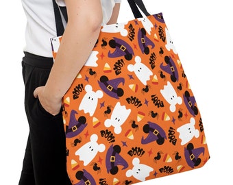 Mickey Ghost Einkaufstasche, Disney Halloween Tasche, Minnie Hexe, Einkaufstasche, Disney Geschenk, benutzerdefinierte Tasche, Halloween, Herbst, Disney Süßes oder Saures Tasche