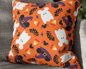 Disney Ghost Pillow Case, Hidden Mickey, Cushion, Disney Bedding, Disney Home, Minnie Witch, Disney Gift, Fall, Halloween Decor, Autumn