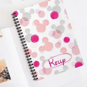 Personalized Polka Dots Notebook, Minnie Notebook, Disney Office, Disney Home, Disney Journal, Disney Gifts, Magic Kingdom Notebook, Mickey