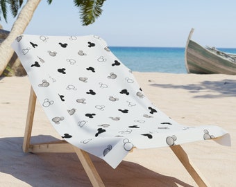 Monochrome Mickey Beach Towel, Disney Towel, Mickey Mouse Beach Accessories, Disney Pool Towel, Minnie Towel, Mickey B&W Towel, Boho