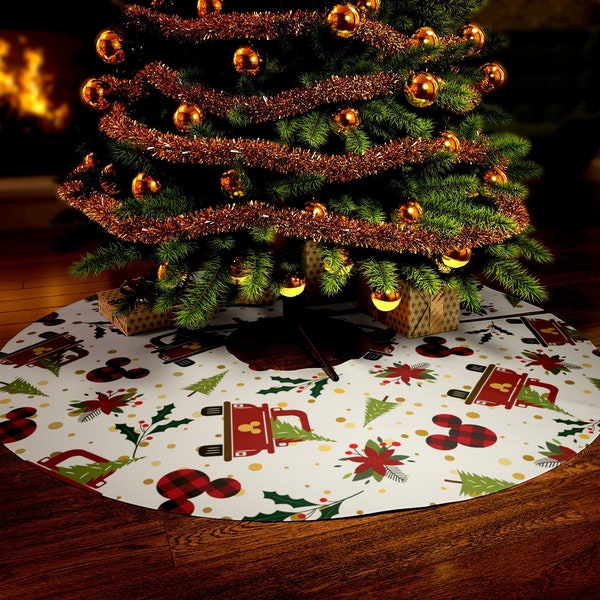 Disney Weihnachtsbaum Rock, versteckter Mickey Weihnachtsrock, runder Mickey Baum Rock, Mickey Weihnachtsdekor, Minnie Tree Rock, Feiertage
