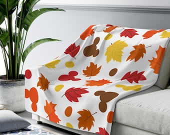 Mickey herfstkleuren deken, verborgen Mickey, deken, Disney-beddengoed, Thanksgiving, wonen, Disney-cadeau, bank, herfst, Halloween, herfst