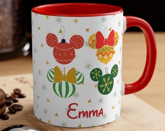 Custom Disney Christmas Mug, Disney Holidays Mug, Secret Santa Gift, Disney Gift, Coffee Mug, Minnie Mug, Personalized Kids Christmas Mug