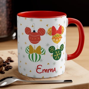 Custom Disney Christmas Mug, Disney Holidays Mug, Secret Santa Gift, Disney Gift, Coffee Mug, Minnie Mug, Personalized Kids Christmas Mug