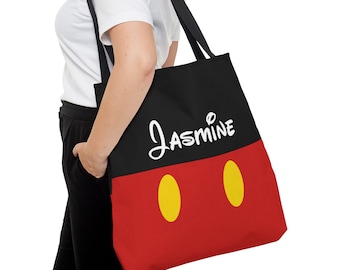 Torba typu Tote z Myszką Miki, spersonalizowana torba Disney, torba na zakupy Disney, bagaż Disney, torba z Myszką Miki, wakacje Disney, torba Minnie, torba