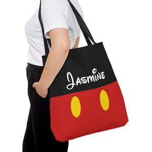 Torba typu Tote z Myszką Miki, spersonalizowana torba Disney, torba na zakupy Disney, bagaż Disney, torba z Myszką Miki, wakacje Disney, torba Minnie, torba