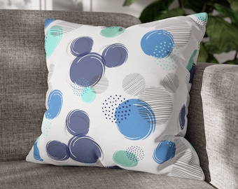 Disney Blue Polka Dot Pillow, Disney Pillow, Minnie Cushion, Disney Cushion, Mickey Pillow, Disney Home Decor, Disney Bedding Accessories