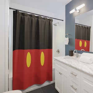 Mickey Shorts Shower Curtain, Mickey Bathroom, Disney Home Décor, Mickey Bathroom Décor, Bathroom Accessories, Mickey Bath, Subtle Mickey